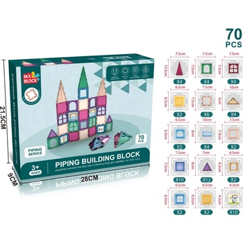 Mamido Magnetická stavebnica Piping building blocks 70 ks