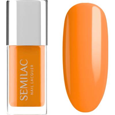 121 Semilac Classic Nail Polish Nail Lacquer Neon Orange 9 ml