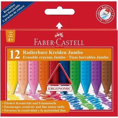 Faber-Castell Grip Jumbo 122540 Триъгълни 12 пастела със смесени цветове FC122540 (FC122540)