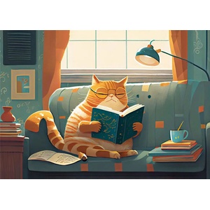 Yazz - Puzzle Cat and Books - 1 000 piese