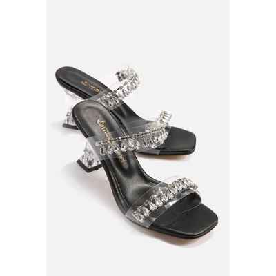 Moda Trend Дамски чехли с ток - Черни #329716 (329716_Черно)