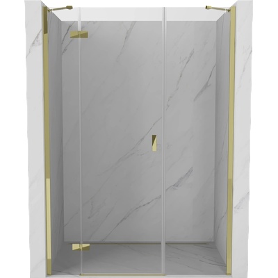 Mexen Mist-H ляви отваряеми душ врати 145 см, прозрачни, златни - 8A5-145-001-50-00-L (8A5-145-001-50-00-L)