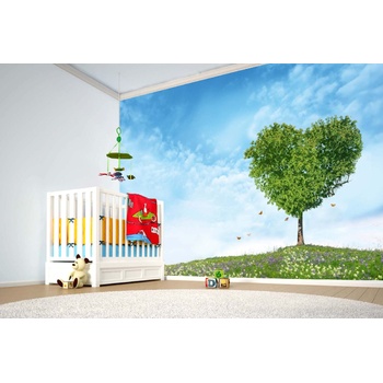 DIMEX ART s. r. o Самозалепваща се флизелинова фототапета дърво с форма на сърце 375 x 250 см