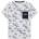 GUESS Бяла тениска за мини момче със сини щампи и тъмно син джоб Guess