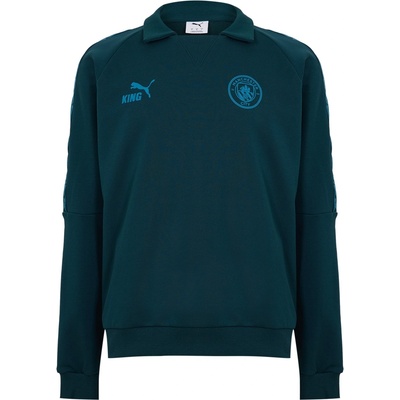 PUMA Mens Manchester City Licensed Drill Top 2025 2026 - Green/Blue