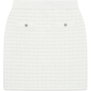 GUESS Плетена пола в мръсно бял цвят с ластик и копчета за акцент Guess