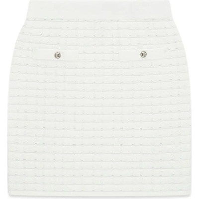 GUESS Плетена пола в мръсно бял цвят с ластик и копчета за акцент Guess