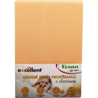 Vesna Prostěradlo jersey Excellent s elastanem lososové 140x200