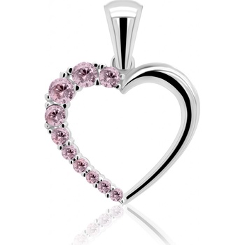Brilio Silver Romantický strieborný prívesok s ružovými zirkónmi PT42WP