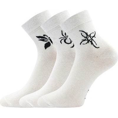 Boma dámske vzorované ponožky 3 páry Tatoo bílá
