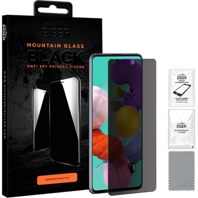 Eiger Mountain Glass Black Anti-Spy Privacy Filter Tempered Glass - калено стъклено защитно покритие с определен ъгъл на виждане за дисплея на Samsung Galaxy A51