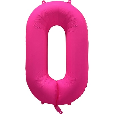 Amscan Amscan Fóliový balón narozeninové číslo 0 Neon růžová 86 cm