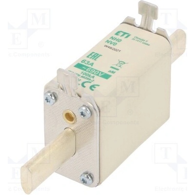 ETI POLAM 004112132 Pojistka: tavná; 63A; 690VAC; aM; keramická,průmyslová; NH0; WT-NH