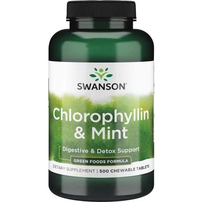 Swanson Chlorofyl + Máta 500 cucací tablety