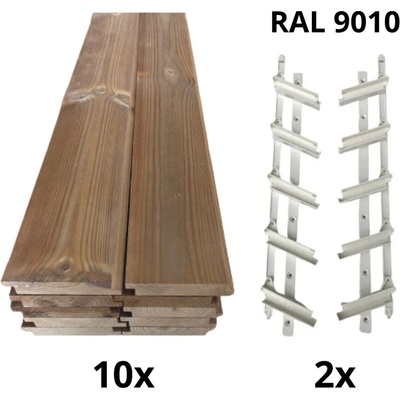 Samkit SET white - 1400*1000mm (10ks thermowood borovice desek a 2x samkit)