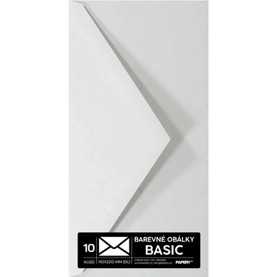 Obálky BASIC 10 KS (DL) 110x220 mm pastelová šedá