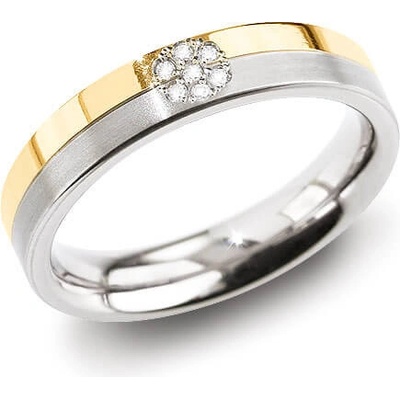 Boccia Titanium Úžasný prsteň z titánu s diamantmi 0129 06