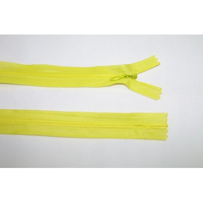 Zips krytý 3mm žltá nedeliteľný 45cm dederon