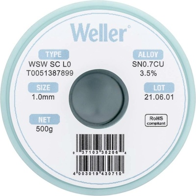Weller WSW SC L0 bezolovnatý pájecí cín cívka Sn0,7Cu 500 g 1 mm