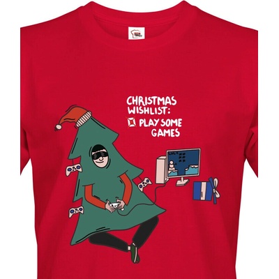 Pánské vánoční tričko Christmas wishlist play some games Canvas pánské tričko s krátkým rukávem 1673 červená – Hledejceny.cz