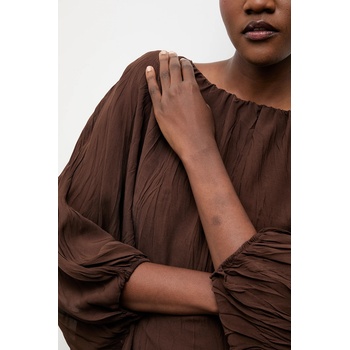 ANSWEAR Блуза Answear. LAB дамска в кафяво с изчистен дизайн (ST.0478.top.tos)
