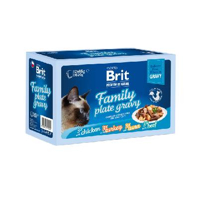 Brit Premium Cat Delicate Fillets in Gravy Family Plate 1020 g (12x85 g) EXP 03/25