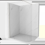 Mexen Kioto-R заоблено душ параван Walk-in 130 x 200 cm, прозрачен 8 mm, четкана никел - 800-130-101-97-06 (800-130-101-97-06)