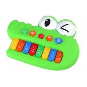 LEAN Toys Educational Musical Piano Organ, Green Crocodile, Sounds of Light