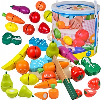 Eco Toys dřevěné ovoce a zelenina na krájení 13 ks – Sleviste.cz
