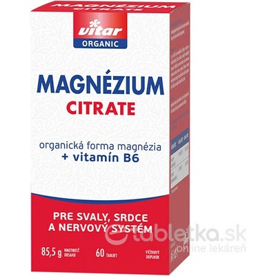 Vitar Magnezium Citrate + Vitamín B6 60 tabliet