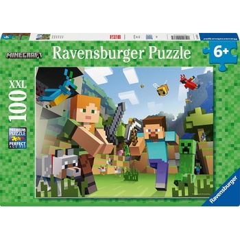 Ravensburger Пъзел Ravensburger от 100 XXL части - Майнкрафт: Стив и Алекс (12004176)