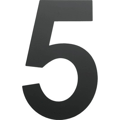 Domové číslo "5" čierne 15 cm