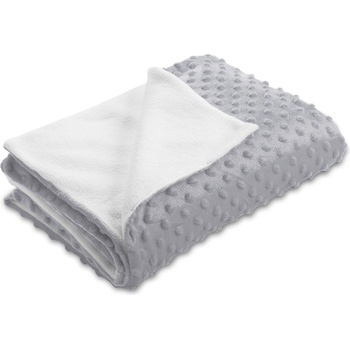 Biante Detská deka Minky bodky Polar Sivá