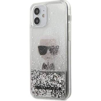 Image 1 of KARL LAGERFELD Liquid Glitter Ikonik Case - дизайнерски кейс с висока защита за iPhone 12 mini (сребрист)