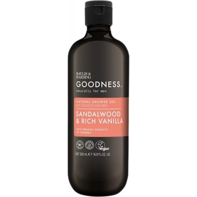 Baylis & Harding Prírodný sprchový gél pre mužov Goodness Sandal Wood/Rich Vanilla 500 ml