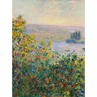 Plagát, Obraz - Flower Beds in Vétheuil (1881), Claude Monet, 30 × 40 cm