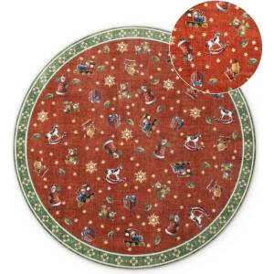 Villeroy & Boch Червен /зелен кръгъл килим с коледен мотив ø 160 cm Toy's Delight Nostalgic Noel Red Green - Villeroy&Boch (106499-160)