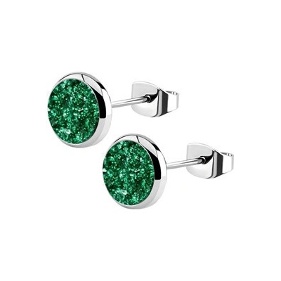 Nubis ocelové náušnice DRUZY Dark Green NB322