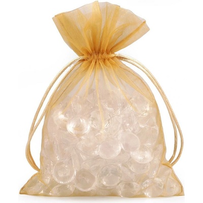 Dárkový pytlík 13x18 cm organza - zlatá sv. (10 ks)