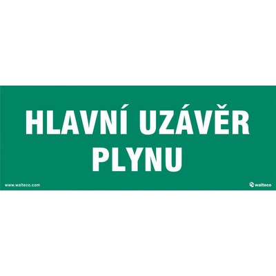 Walteco Hlavní uzávěr plynu (zelená), 210x80mm, samolepka Množství: 1 ks , 20078