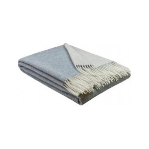 Interblanket 100% Вълнено Двулицево Одеяло - Синьо И Бяло С Ресни (150 x 200 См)