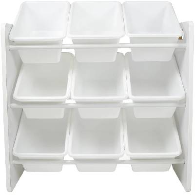 Етажерка с 9 кутии за играчки и книжки Ginger Home - Бяла (JWTR-3006)