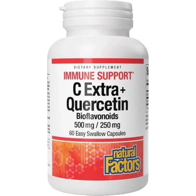 Natural Factors C Extra + Quercetin Bioflavonoids 500 mg/250 mg, 90 Capsules