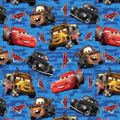 Teplákovina digital - Cars na modrém