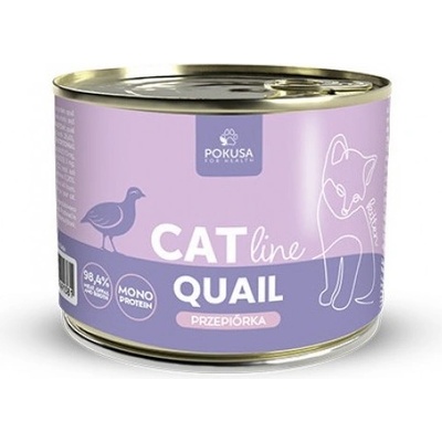 POKUSA CatLine 100% пъдпъдъци, консерва за котки, БЕЗ ЗЪРНО, моно протеин, 200 гр - Полша