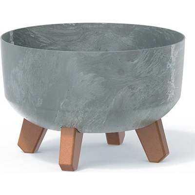 PROSPERPLAST Kvetináč GRACIA LOW BETON EFFECT 23,5 cm sivý