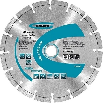 GROSS Диск 230 х 22, 2 mm диамантен за сухо рязане, лазерно заварени сегменти GROSS