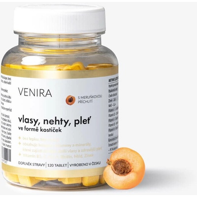 VENIRA srdiečka pre vlasy nechty a pleť marhuľa 120 srdieček