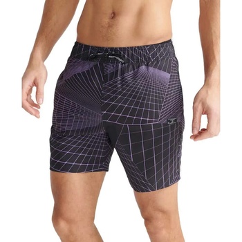 Superdry Бански гащета Superdry Resort 17´´ swimming shorts - Grey (Black Aop)
