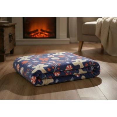 BBK vánoční deka z mikrovlákna Festive Vibes modrá 130x170
